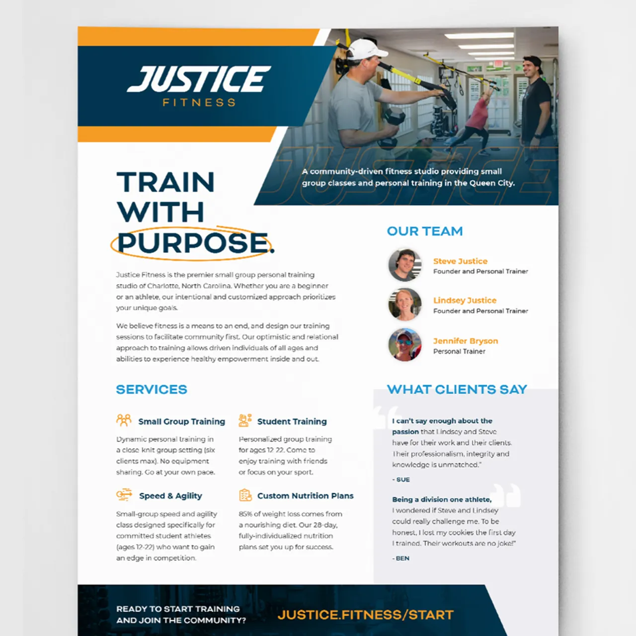 Justice Fitness flyer